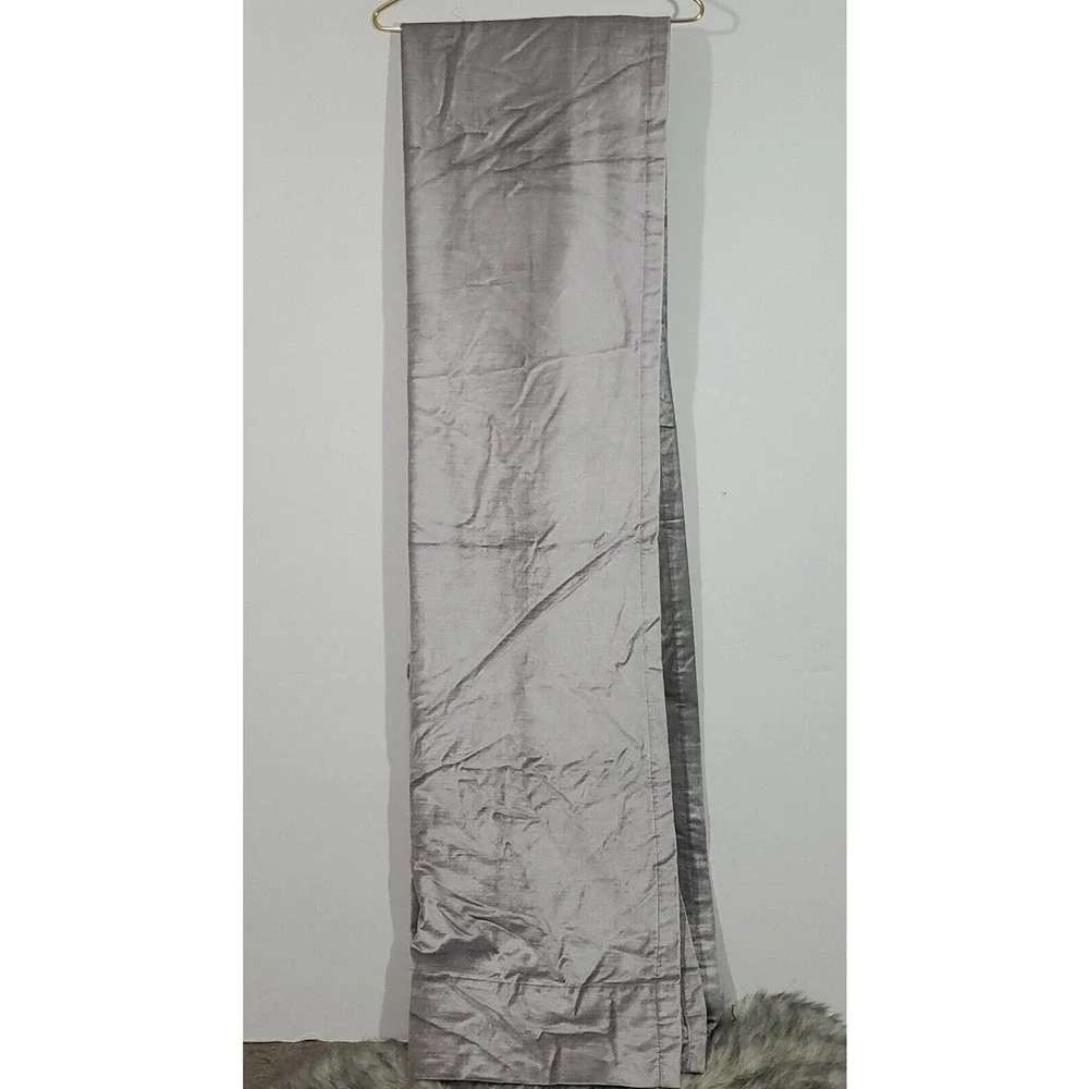 1 DKNY Silver Room Darkening Velvet Rod Pocket Lining Insulated Curtain Panel